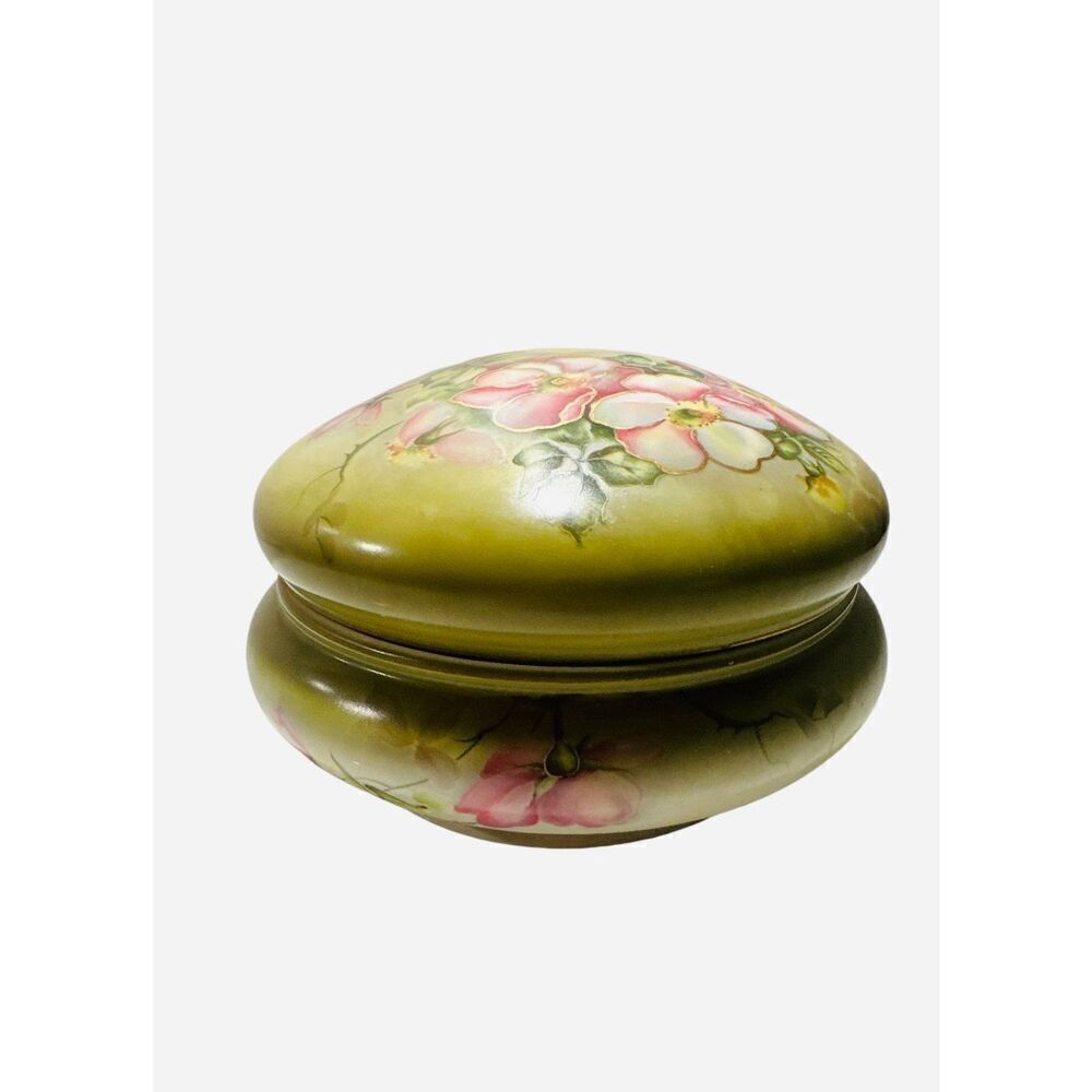 Vintage Hand Painted Floral Porcelain Nippon Lidded Bowl